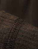 Baby ribbed wool dress with ruffles Dark chocolate brown