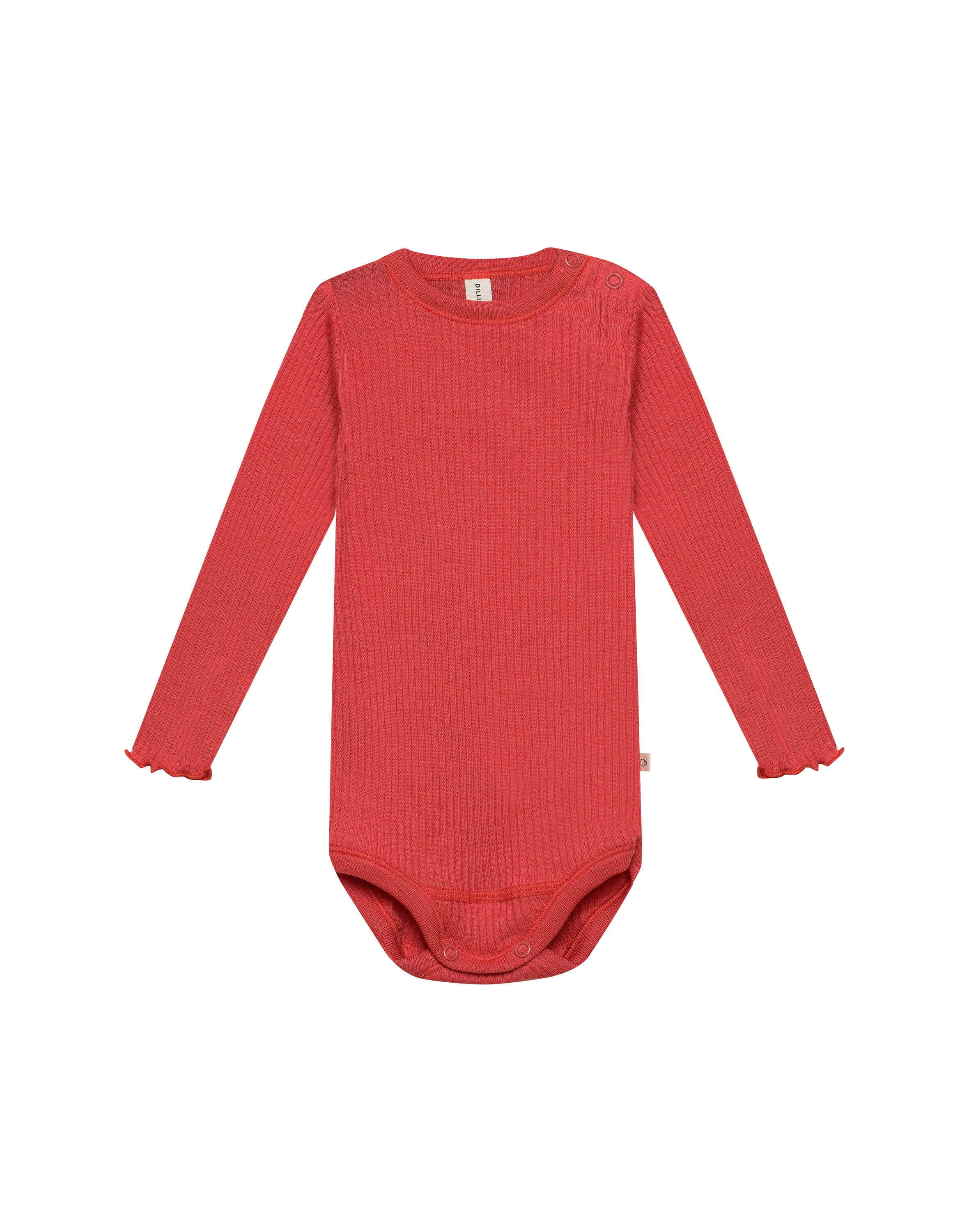 Langermet body i merinoull til baby