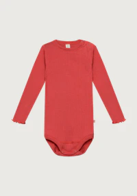 Langermet body i merinoull til baby