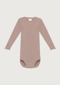Langermet body i merinoull til baby