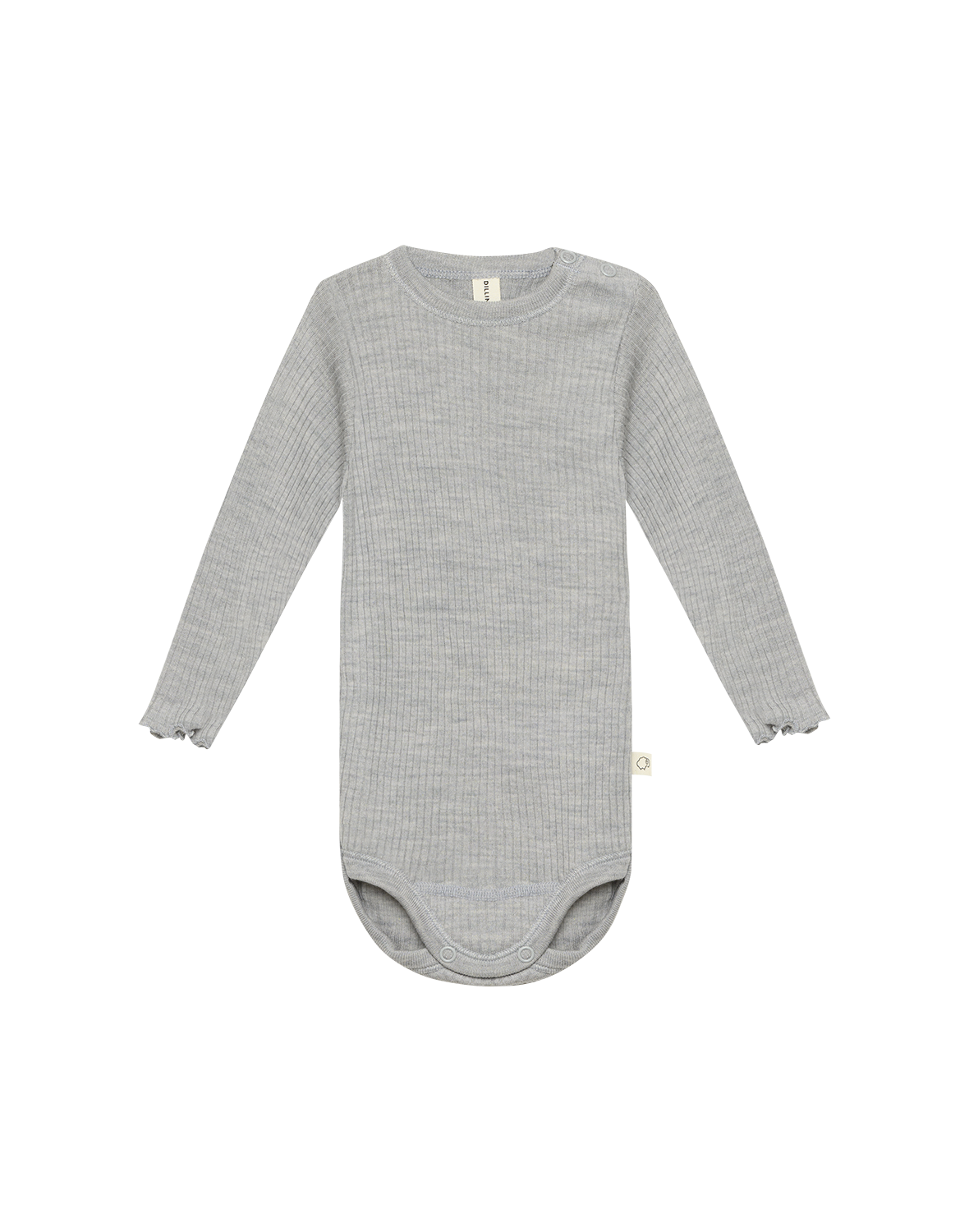 Langermet body i merinoull til baby