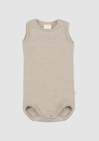 Body uten ermer i merinoull til baby Månestein #FG-5233-0131-568 Body uten ermer i merinoull til baby