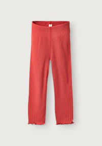 Leggings i merinoull med dekorkant til baby
