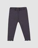 Leggings i merinoull med dekorkant til baby Aubergine