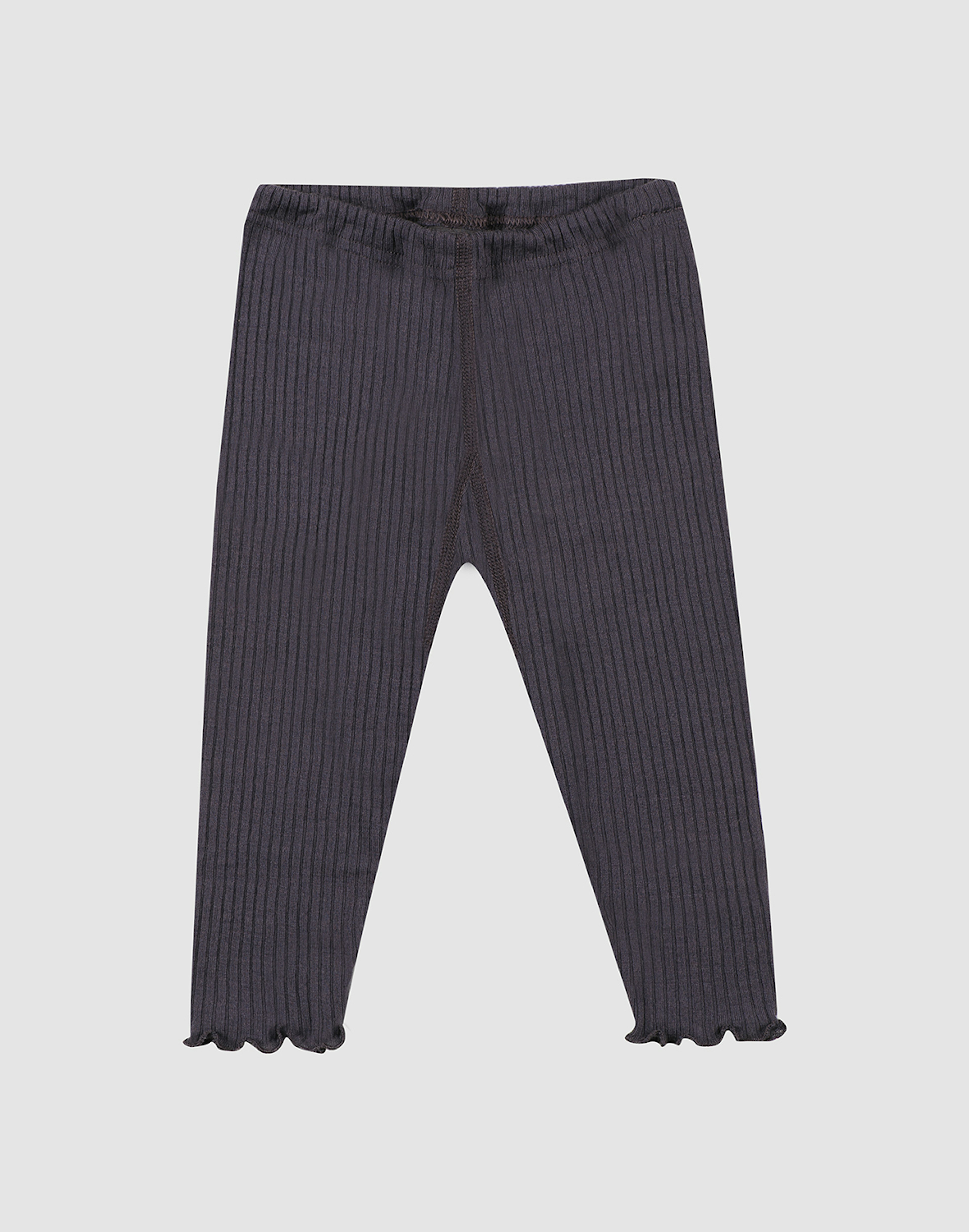 Leggings i merinoull med dekorkant til baby Aubergine