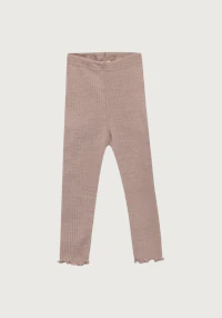 Leggings i merinoull med dekorkant til baby