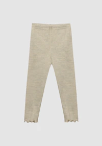 Leggings i merinoull med dekorkant til baby