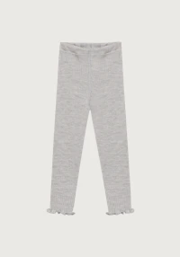 Leggings i merinoull med dekorkant til baby