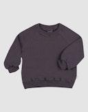 Sweatshirt i merinoullfrotté til baby Aubergine