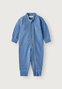 One-piece i merinoullfrotté til baby