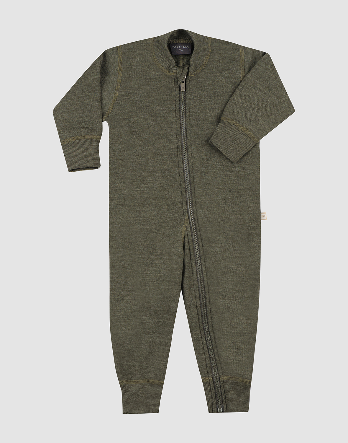 One-piece i merinoullfrotté til baby