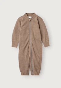 One-piece i merinoullfrotté til baby
