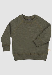 Sweatshirt i merinoullfrotté til baby