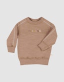 Sweatshirt i merinoullfrotté til baby Karamellmelert