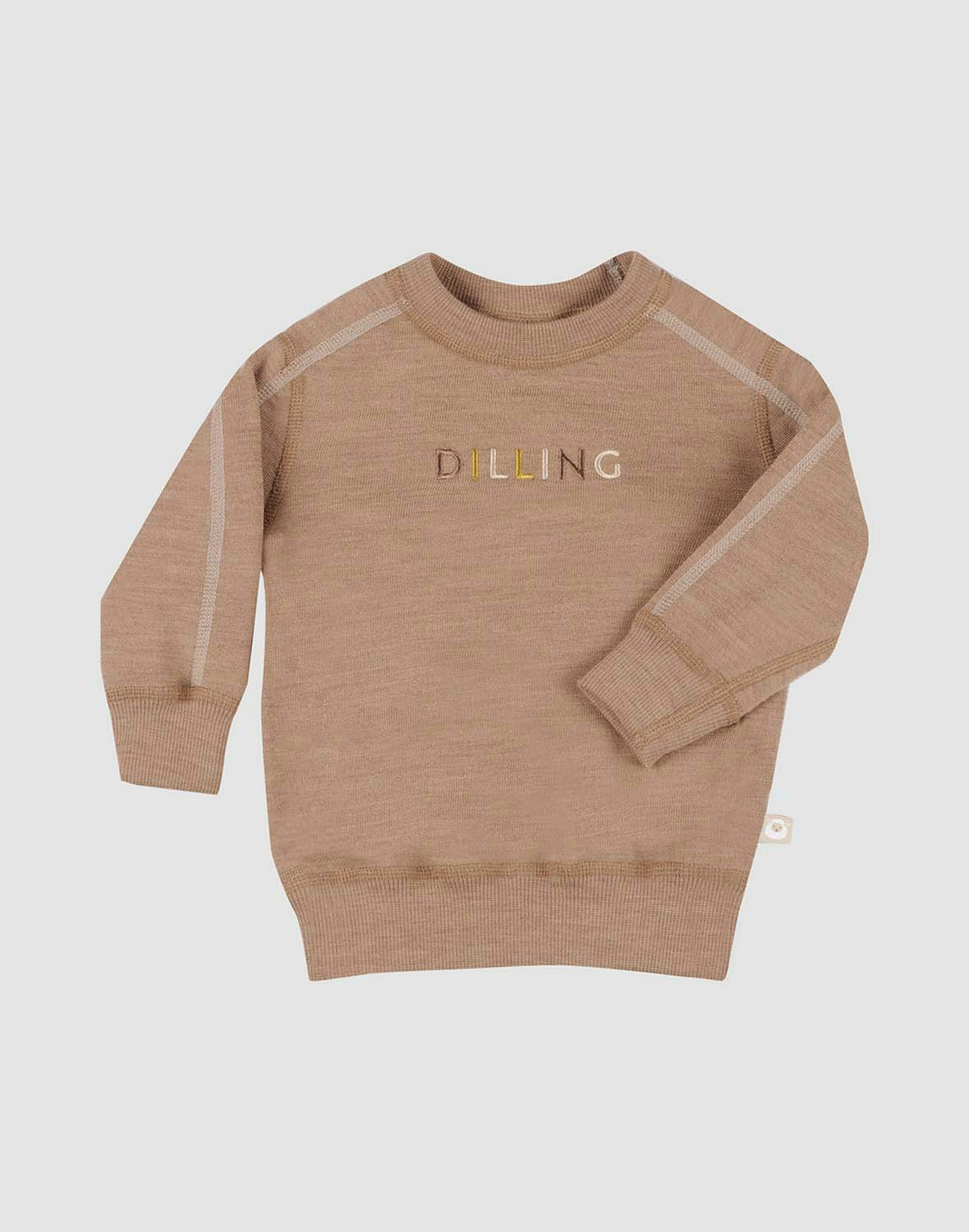 Sweatshirt i merinoullfrotté til baby Karamellmelert