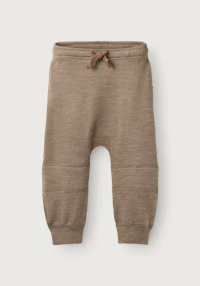 Joggebukse i merinoullfrotté med knebeskyttelse til baby