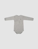Romper met lange mouw van katoen voor baby's Grijs gestreept