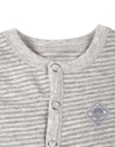 Romper met lange mouw van katoen voor baby's Grijs gestreept
