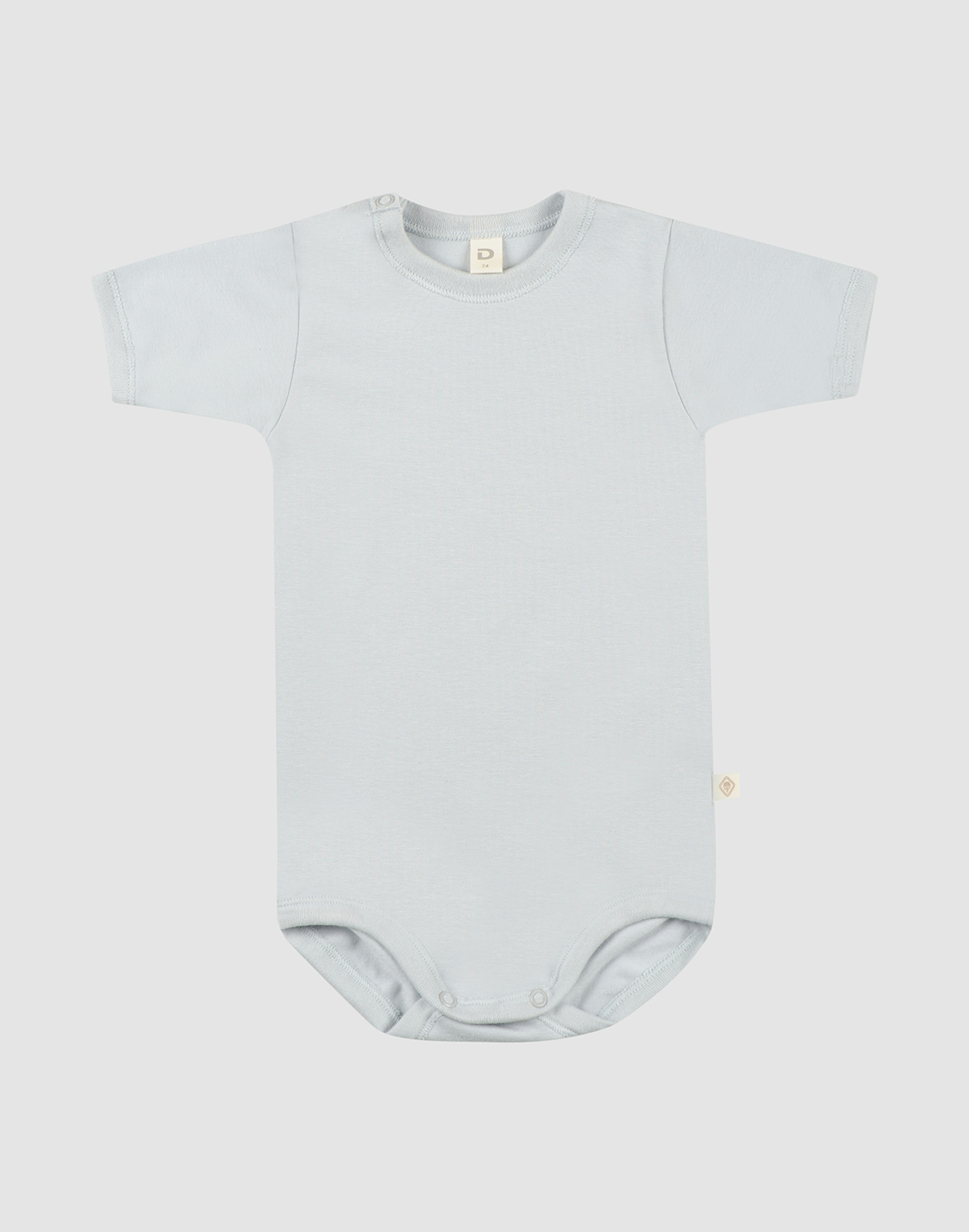 Kortermet body i bomull til baby Isblå