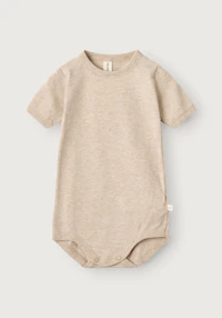 Kortermet body i bomull til baby