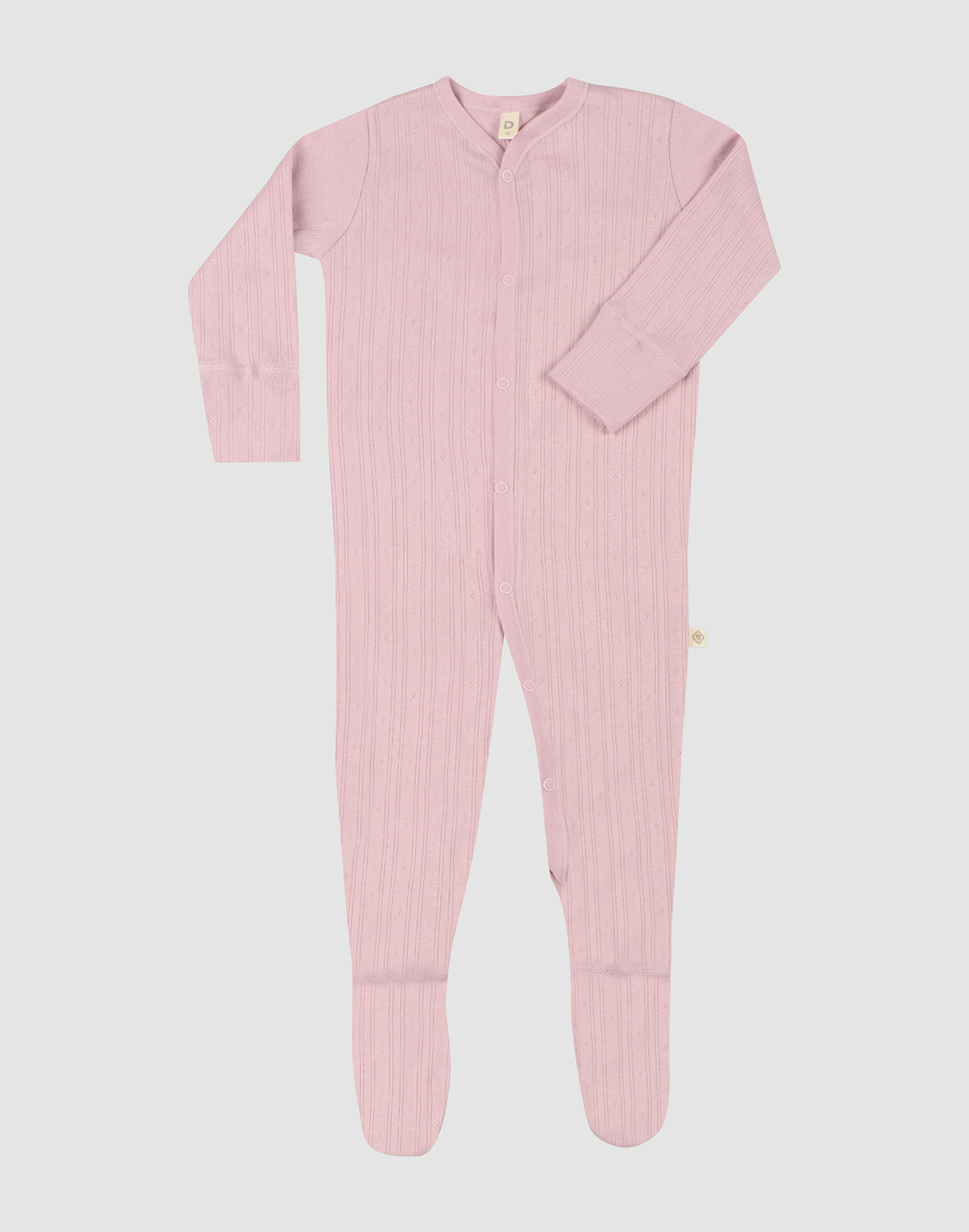 Sleepsuit i bomull til baby Tåkerosa