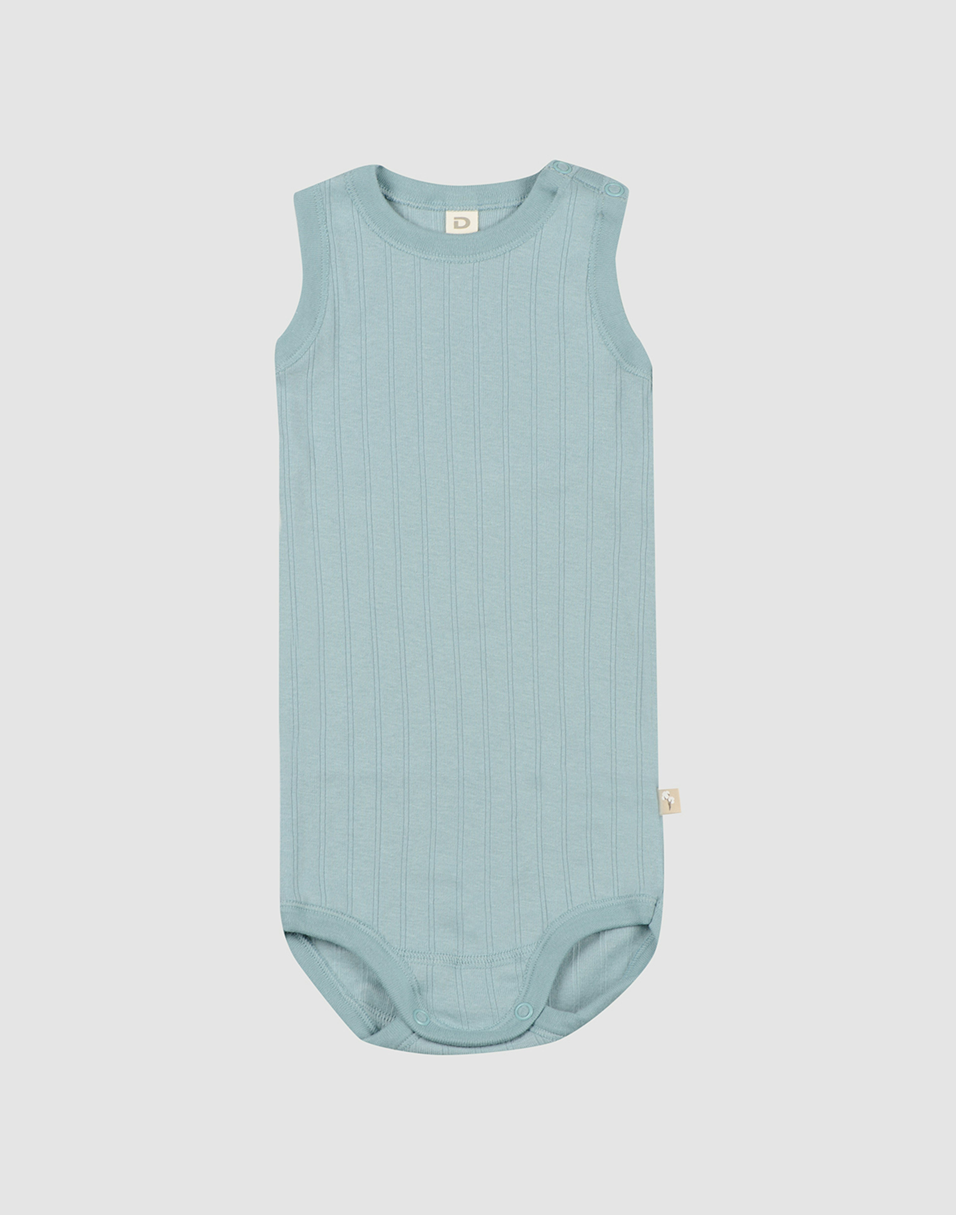 Body uten ermer i bomull til baby Aqua blå