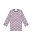 Langermet topp i merinoull med nordisk mønster til baby Nordic lilac melange