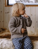 Tights i merinoull med nordisk mønster til baby Nordic Navy