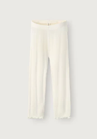 Leggings i merinoull med pointellemønster til baby