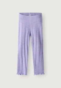 Leggings i merinoull med pointellemønster til baby
