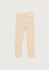 Leggings i merinoull med pointellemønster til baby