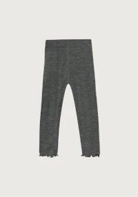 Leggings i merinoull med pointellemønster til baby