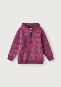 Jakke i merinoullfleece med kort glidelås til baby