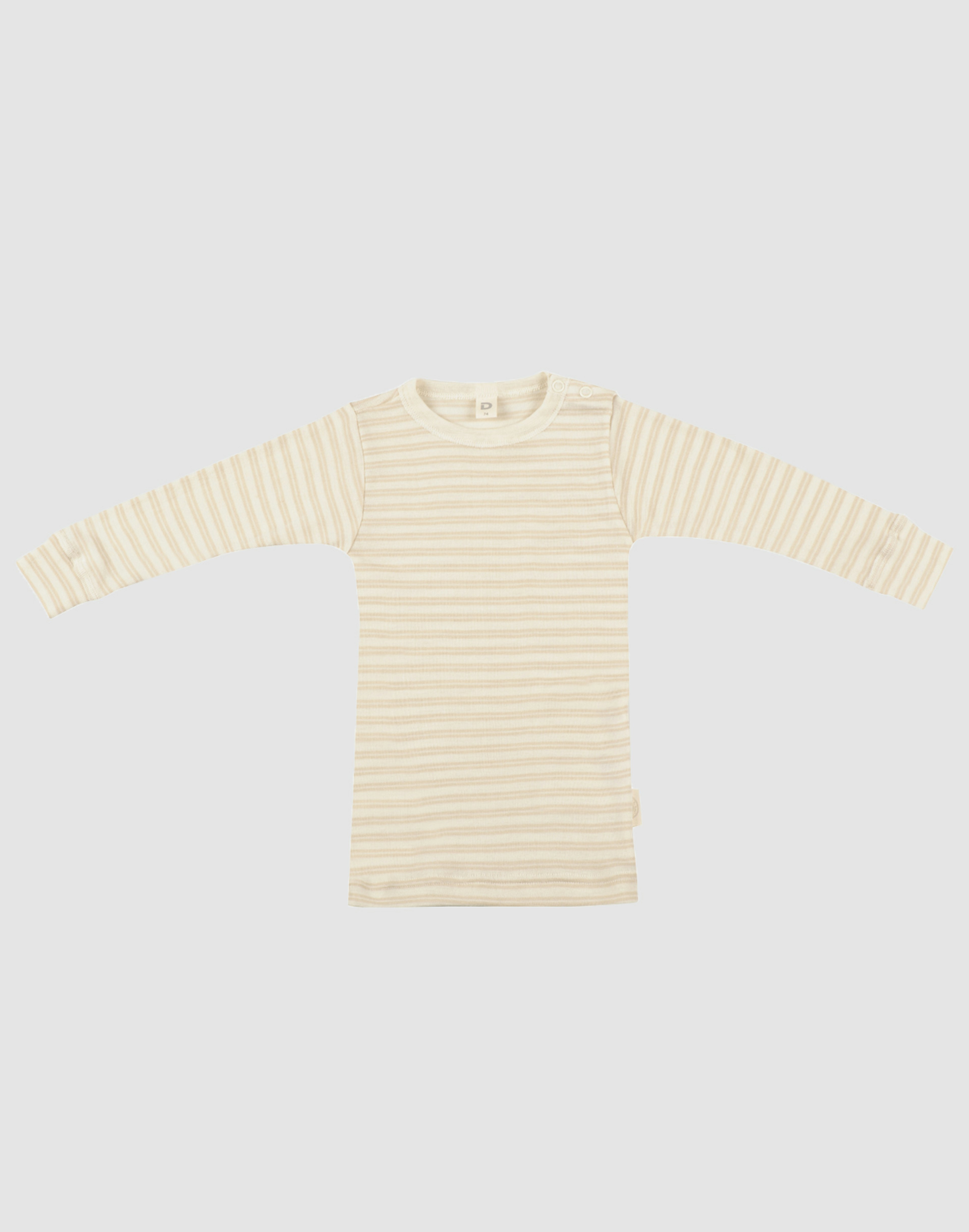 Langärmliges Shirt für Babys aus Bio Wolle/Seide Beige/Natur