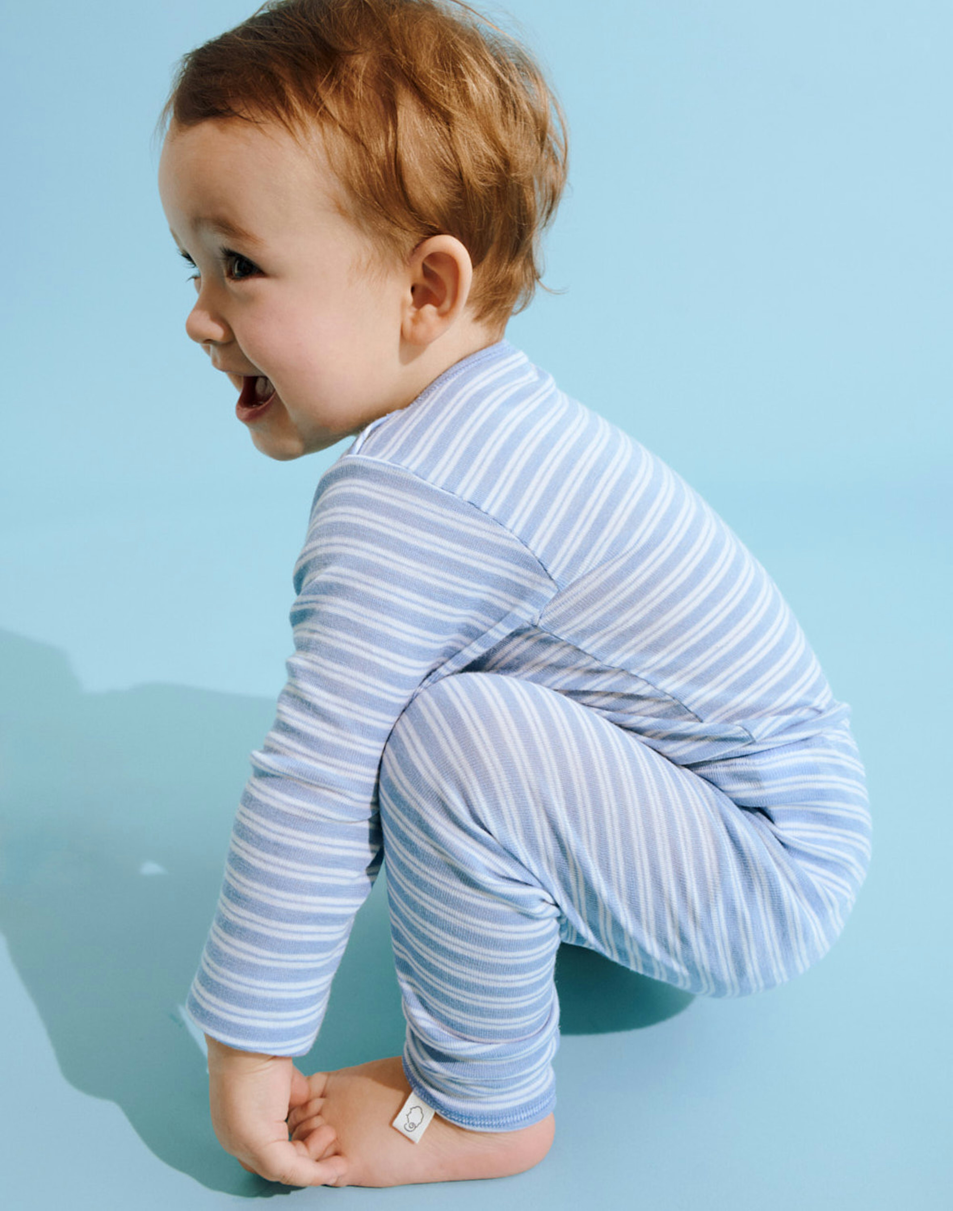 Romper met lange mouw van merinowol/zijde voor baby's