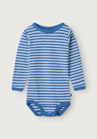 Langermet body i merinoull/silke til baby