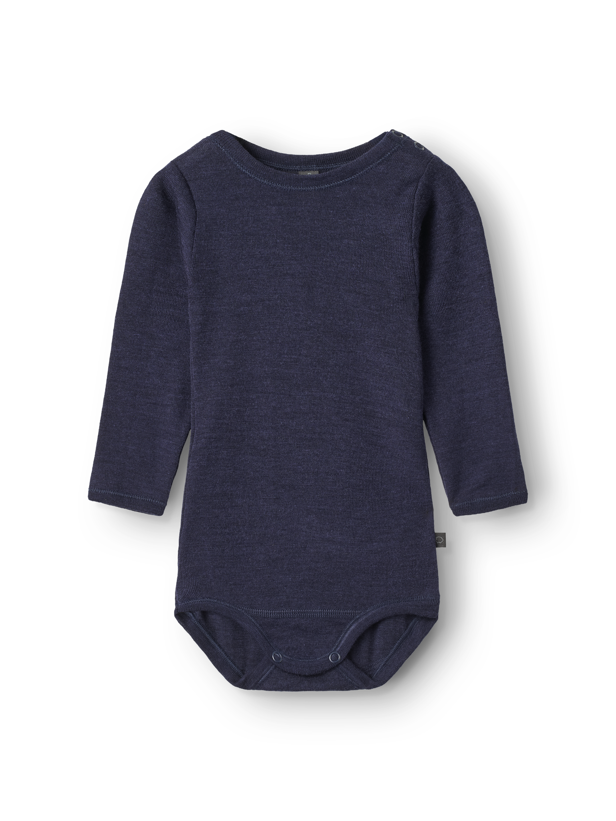 Langermet body i merinoull/silke til baby