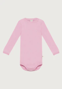 Langermet body i merinoull/silke til baby