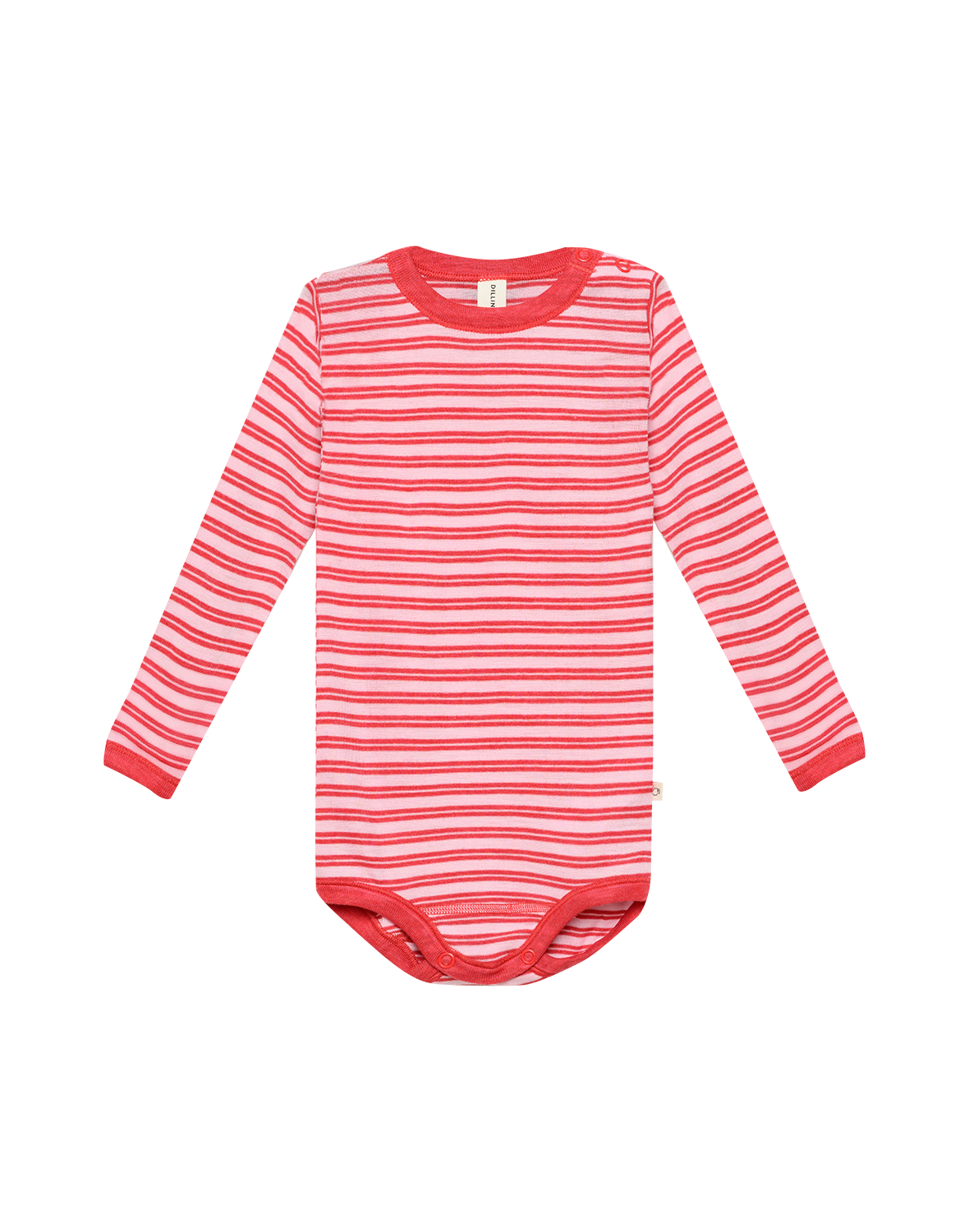 Langermet body i merinoull/silke til baby