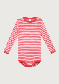 Langermet body i merinoull/silke til baby