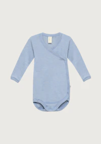 Body med omslag i økologisk ull/silke til baby