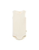 Baby merino wool/silk sleeveless bodysuit Nature