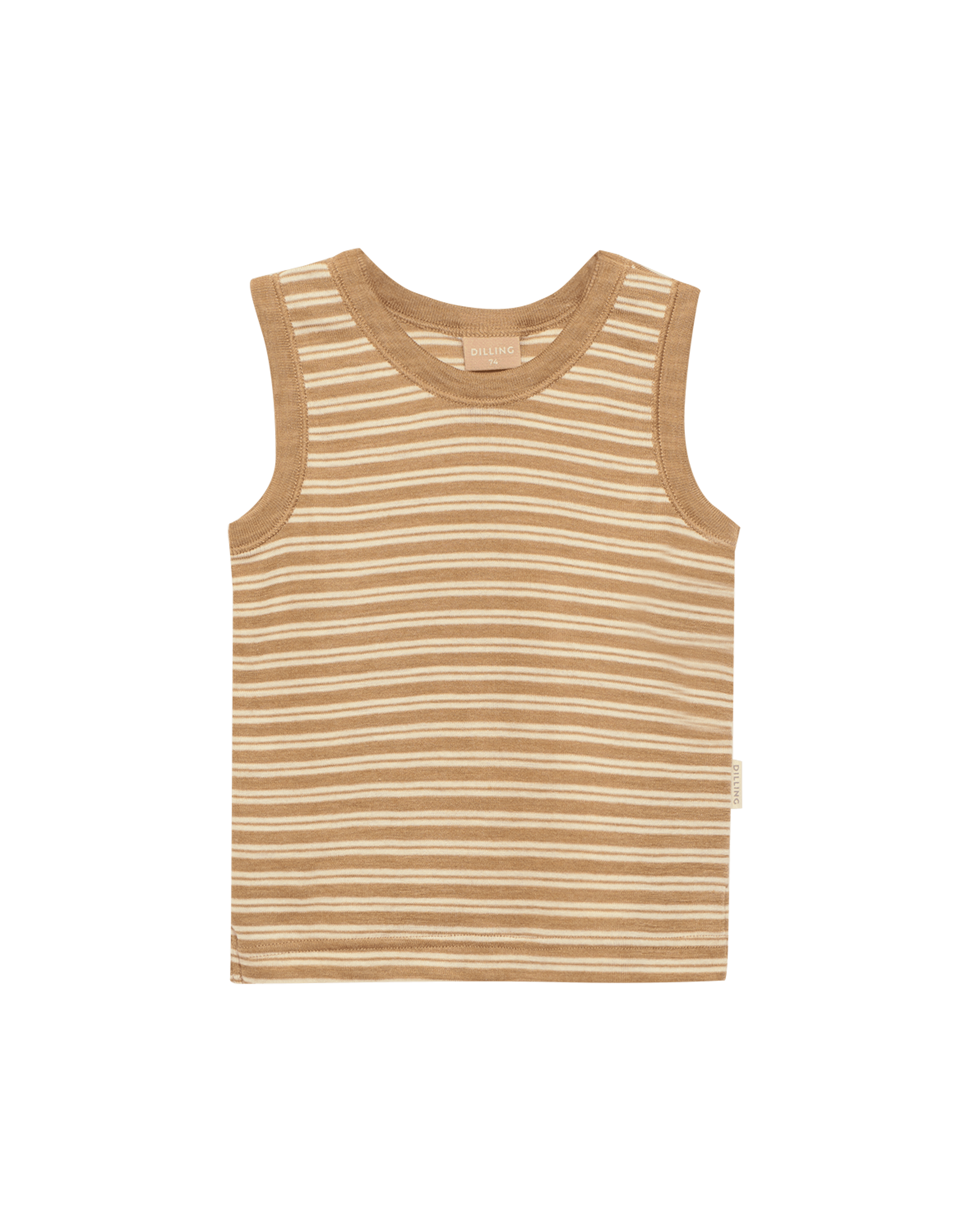 Tanktopp i merinoull/silke til baby Valnøtt/ natur