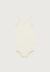 Body i merinoull/silke med skulderstropper til baby