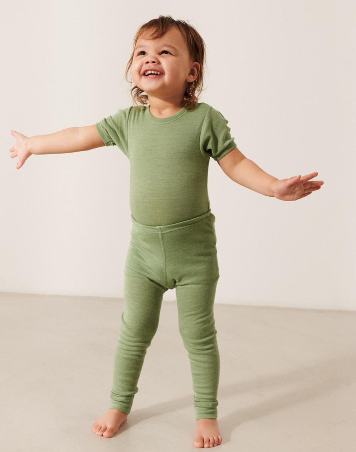 Baby merino wool silk leggings