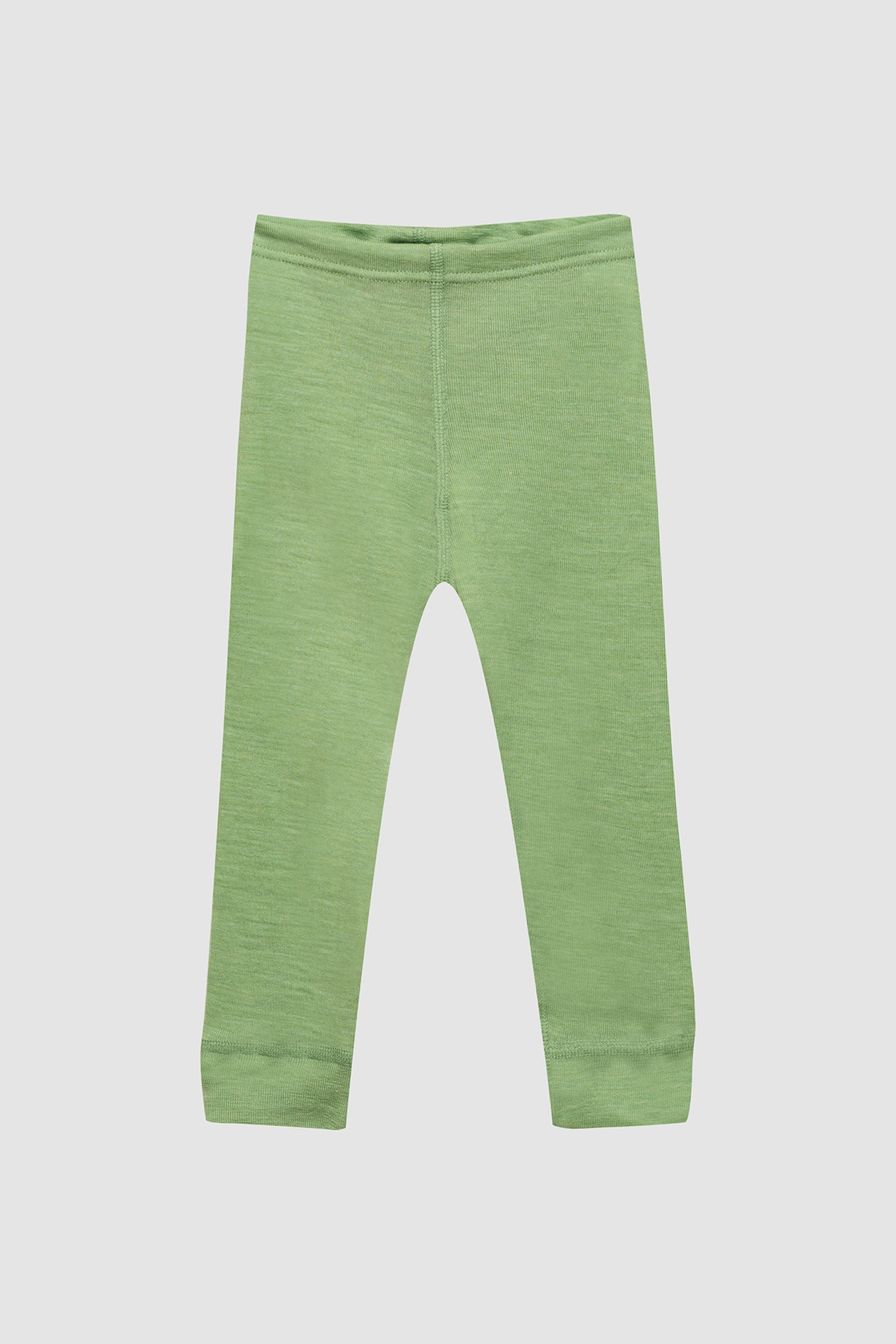 Leggings i merinoull/silke til baby Pæregrønn