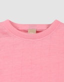 Baby merino wool/silk pointelle sleeveless bodysuit Peonies pink