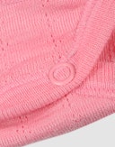 Baby merino wool/silk pointelle sleeveless bodysuit Peonies pink