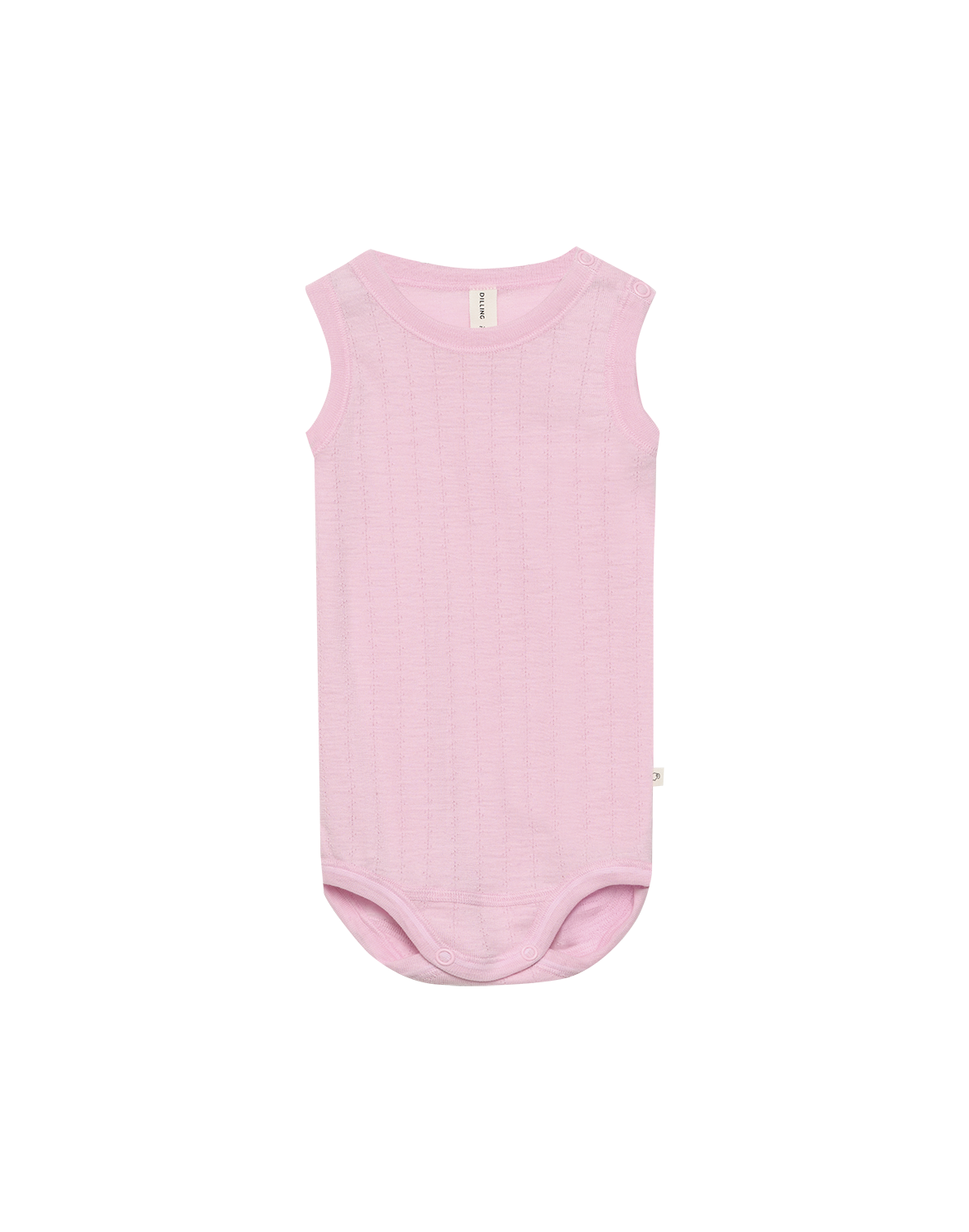 Body uten ermer i merinoull/silke til baby