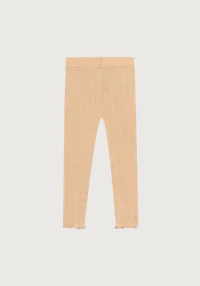 Leggings i merinoull/silke med pointellemønster til baby